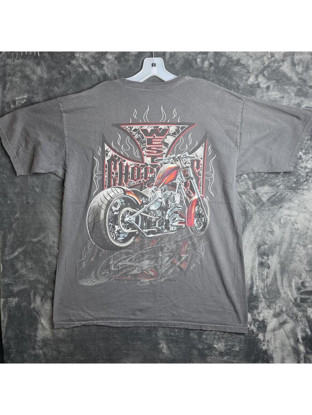Y2K West Coast Choppers Big Logo Flame Sz L